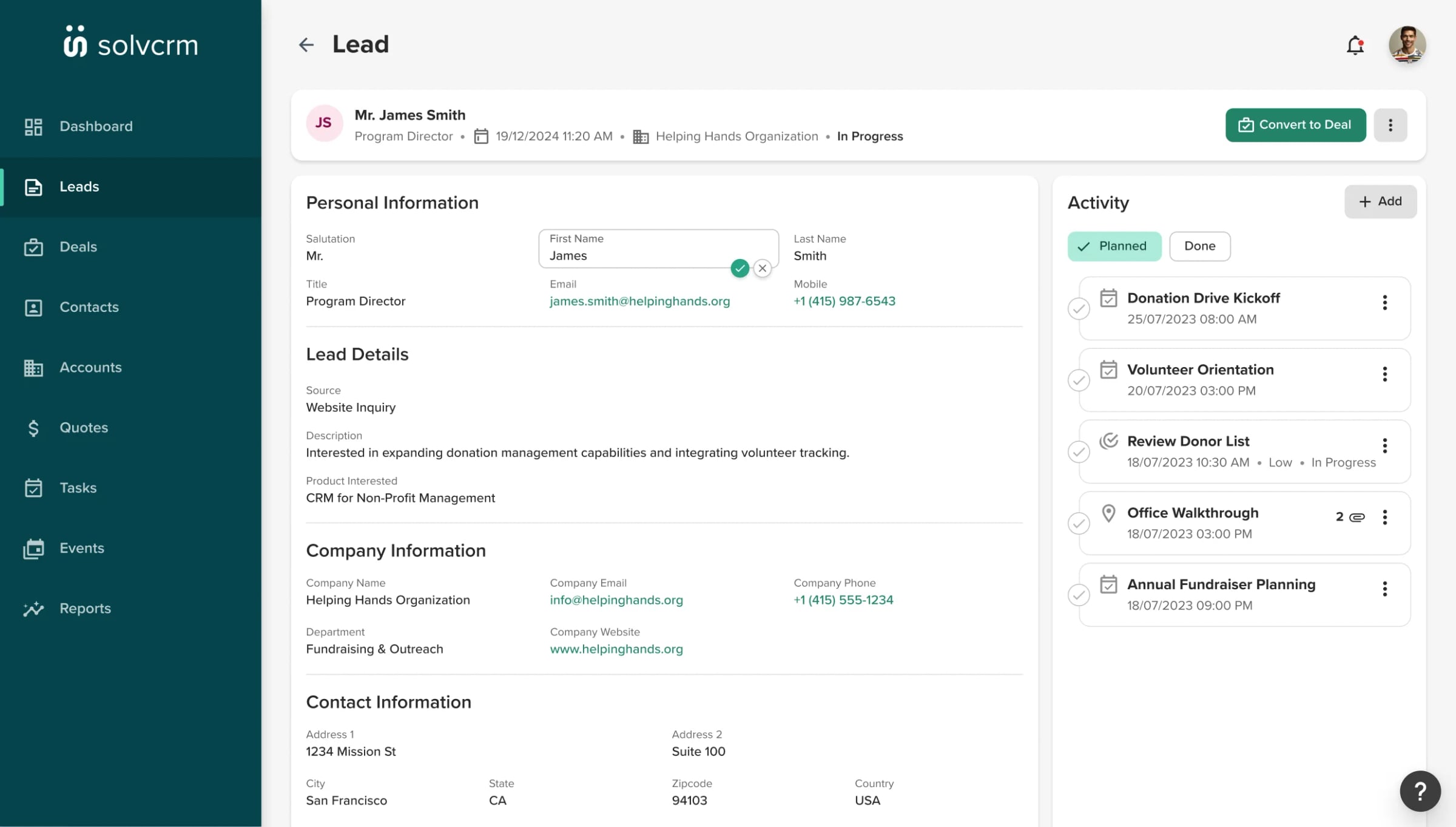 non-profit-crm Feature Screenshot